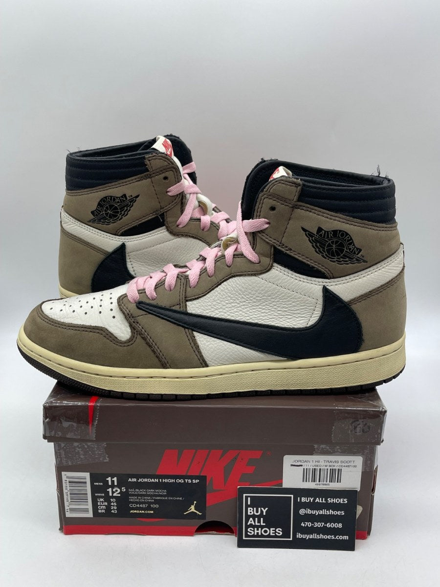 Jordan 1 Retro High OG SP Travis Scott Mocha 11 (Moderately Worn Pre-Owned) - Image 1