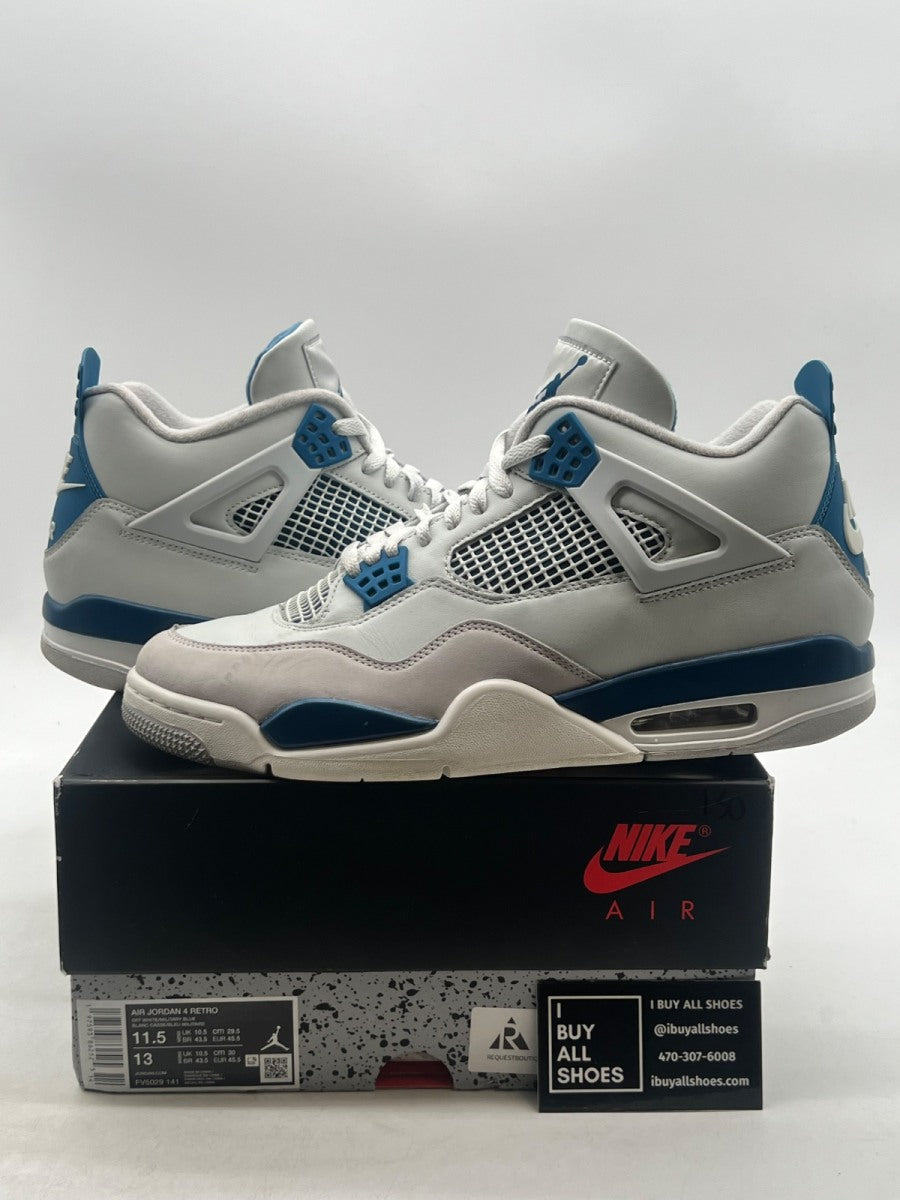 Jordan 4 Retro Military Blue (2024) 11.5 (Moderately Worn Pre-Owned) - Image 1