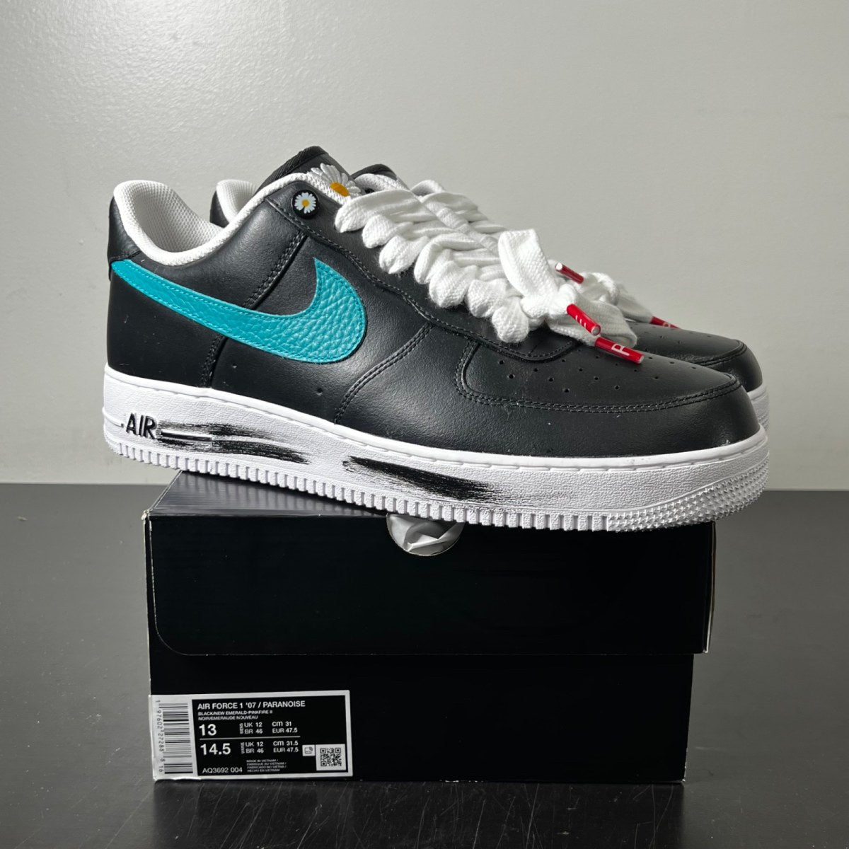 Nike Air Force 1 Low G-Dragon Peaceminusone Para-Noise 3.0 13 (Lightly Worn Pre-Owned)NikeBlack/New Emerald/Pinkfire/Tour Yellow/Blue Gale - Image 1
