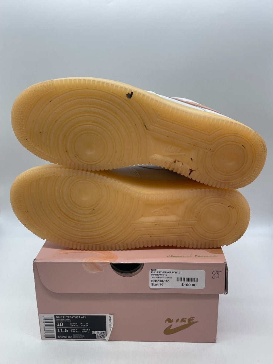 Nike Air Force 1 Flyleather Mayumi Yamase White 10 (Moderately Worn Pre-Owned)NikeWhite/White-White - Image 7