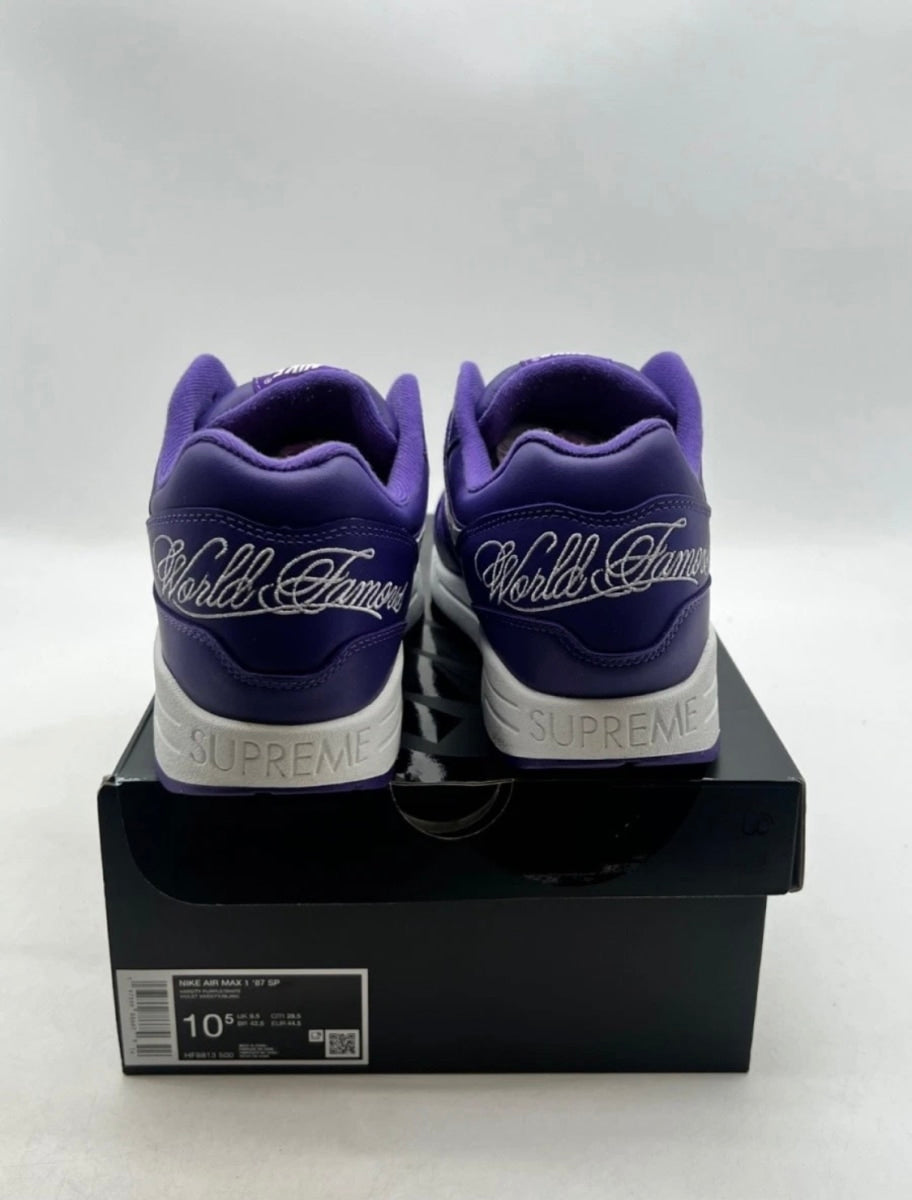 Nike Air Max 1 '87 SP Supreme Varsity Purple 10.5 (Lightly Worn Pre-Owned)Nike - Image 3