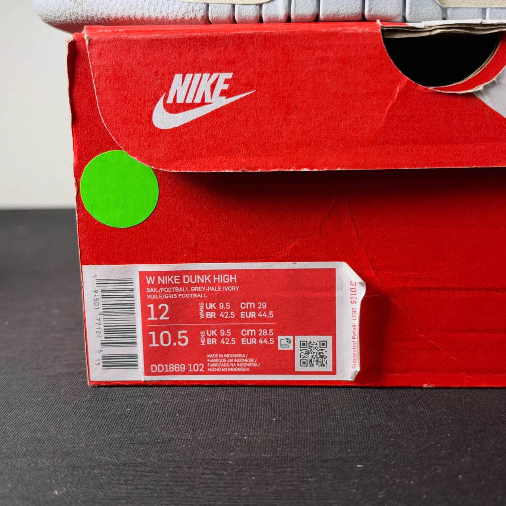 Nike Dunk High Sail Football Grey (Women's) (Size 12W) - aux