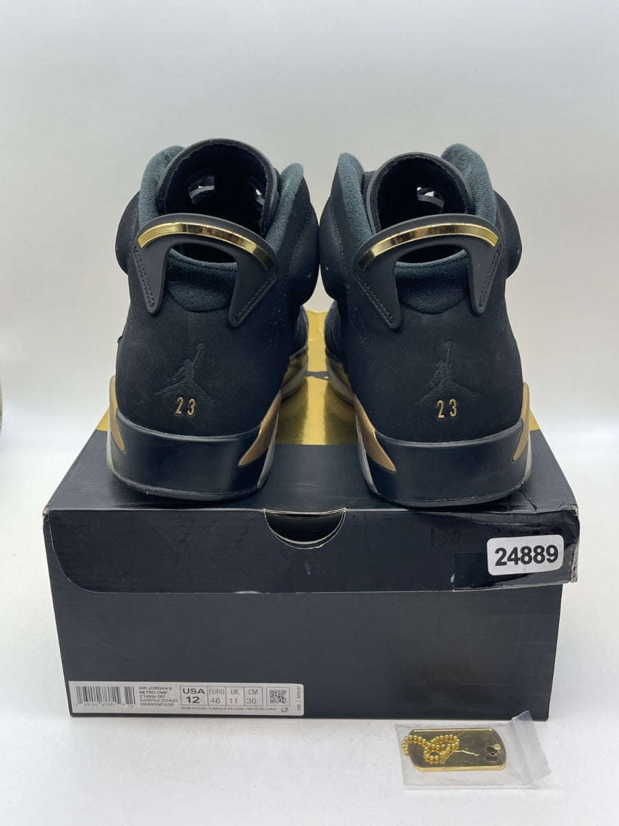 Jordan 6 Retro DMP (2020) 12 (Moderately Worn Pre-Owned)JordanBlack/Metallic Gold - Image 3