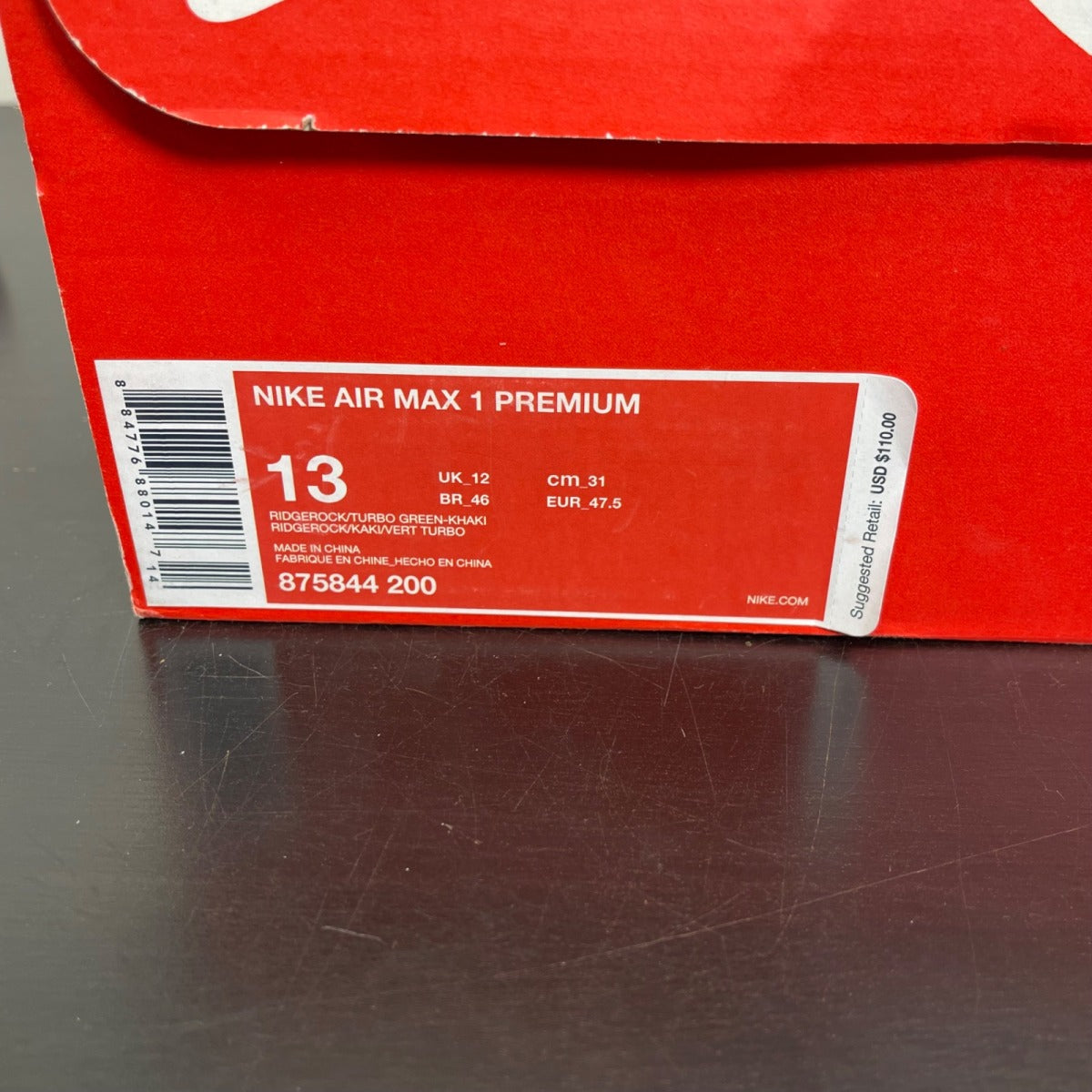 Nike Air Max 1 Ridgerock 13 (Moderately Worn Pre-Owned)NikeRidgerock/Khaki-Turbo Green - Image 7