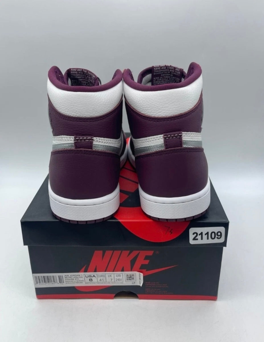 Jordan 1 Retro High OG Bordeaux 8 (Lightly Worn Pre-Owned)JordanBordeaux/White-Metallic Silver - Image 3