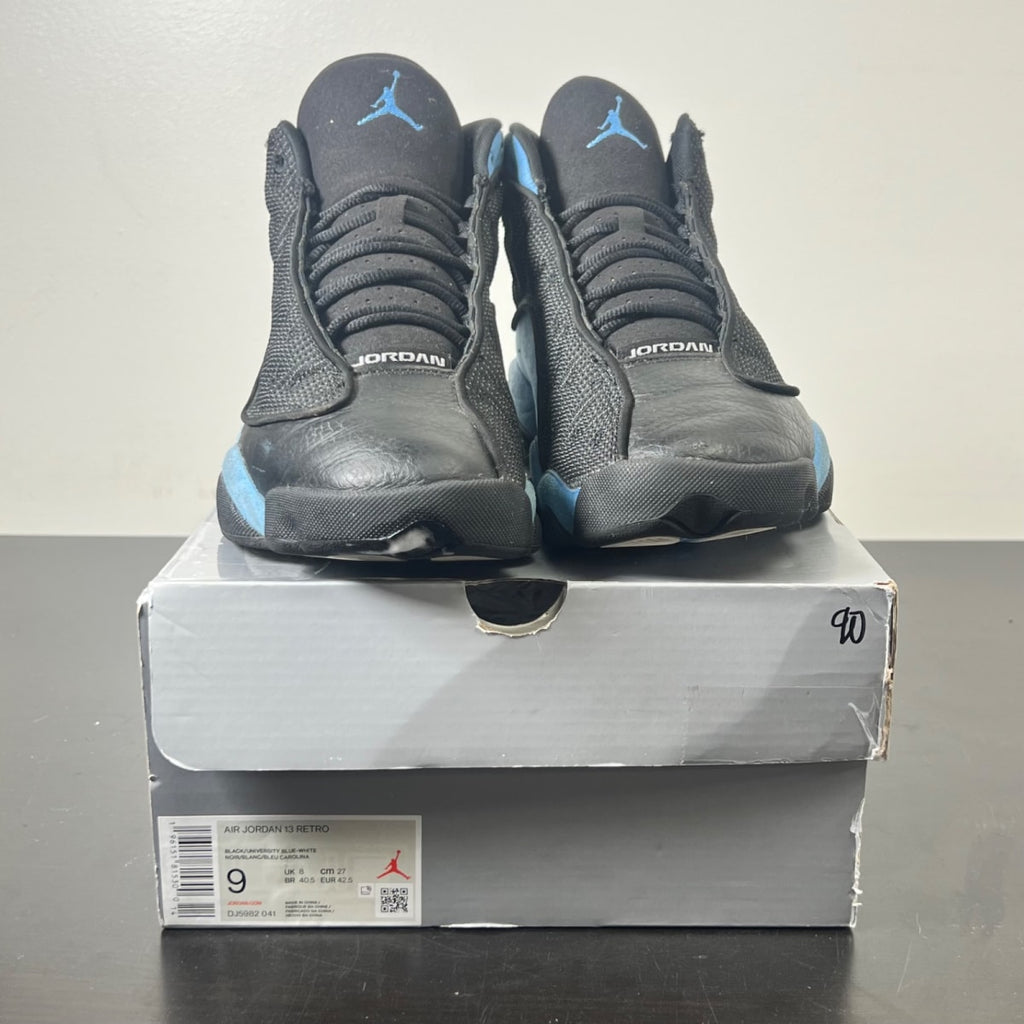 Jordan 13 Retro Black University Blue 9 (Moderately Worn Pre-Owned)JordanBlack/University Blue/White - Image 2
