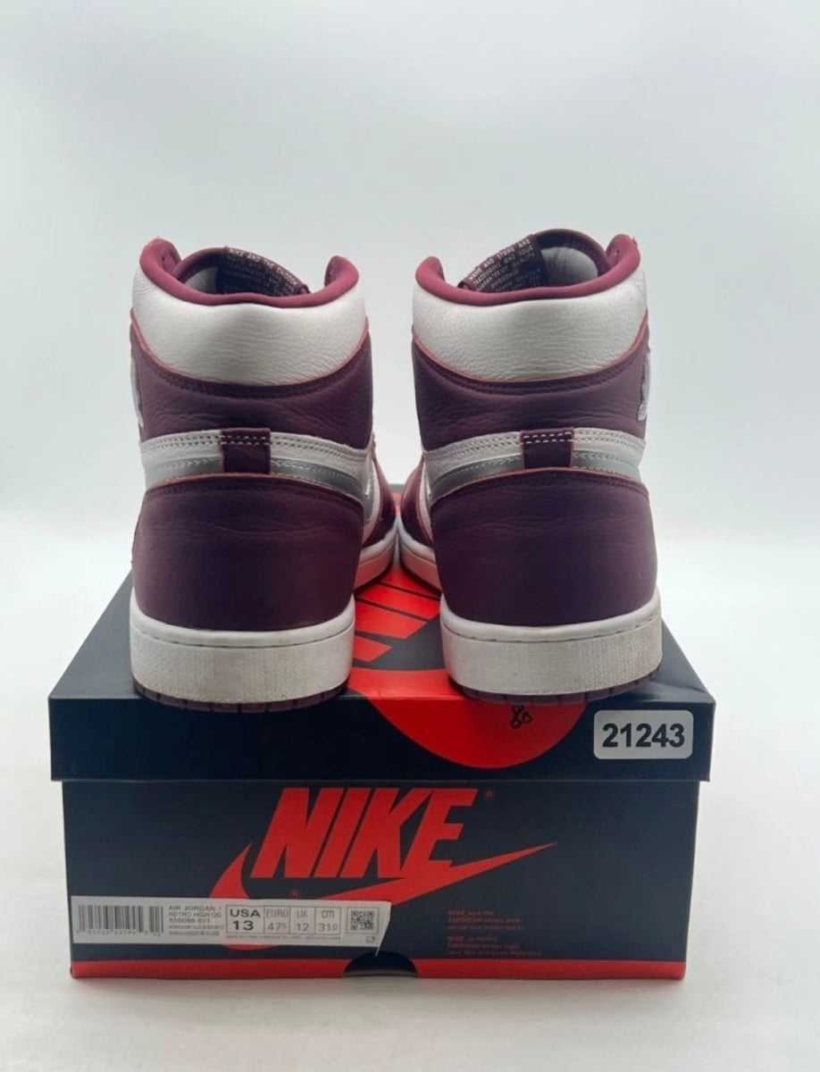 Jordan 1 Retro High OG Bordeaux 13 (Lightly Worn Pre-Owned)JordanBordeaux/White-Metallic Silver - Image 3