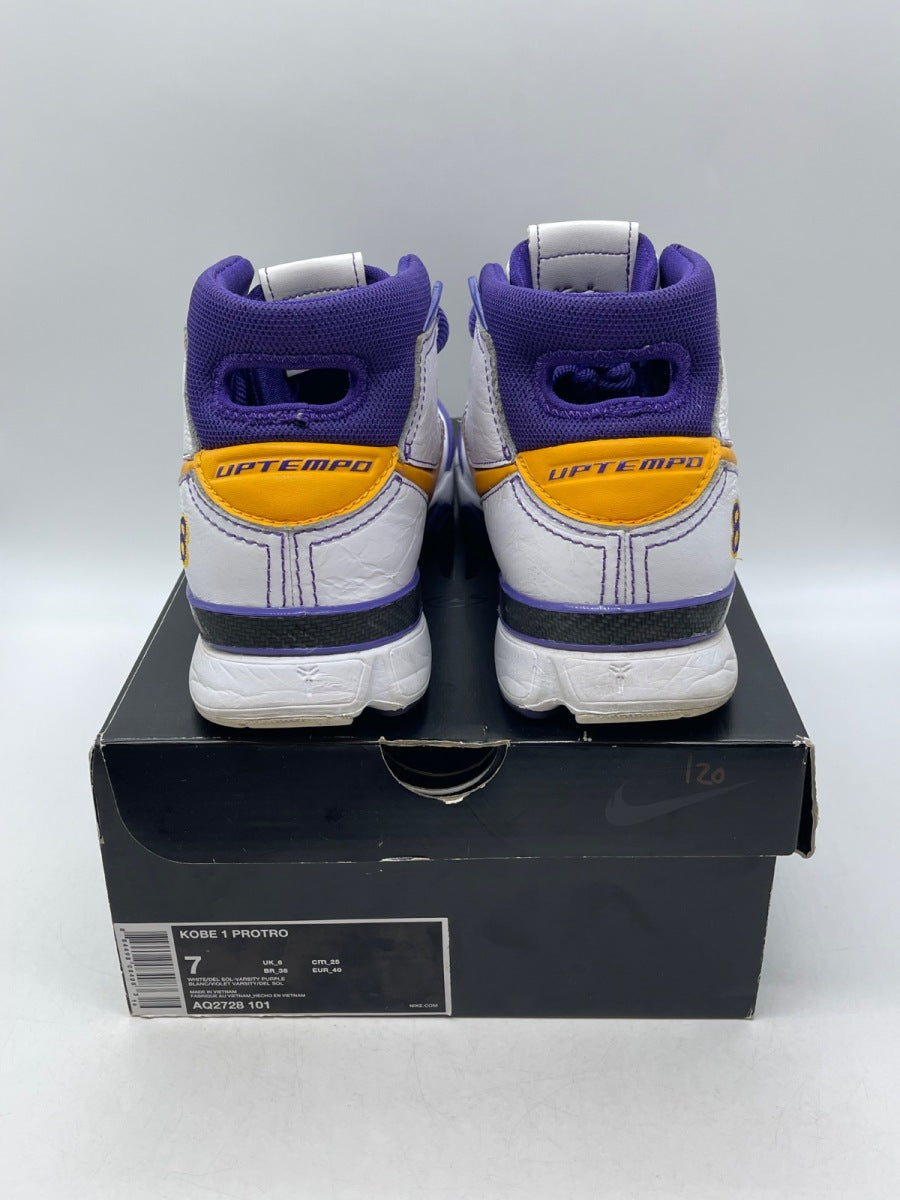 Nike Kobe 1 Protro Think 16 Close Out 7 (Moderately Worn Pre-Owned)NikeWhite/Del Sol-Varsity Purple - Image 3