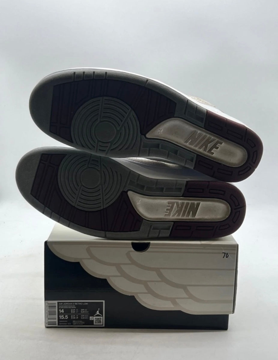Jordan 2 Retro Low Cherrywood 14 (Lightly Worn Pre-Owned)JordanWhite/Cherrywood Red-Light Steel Grey - Image 8