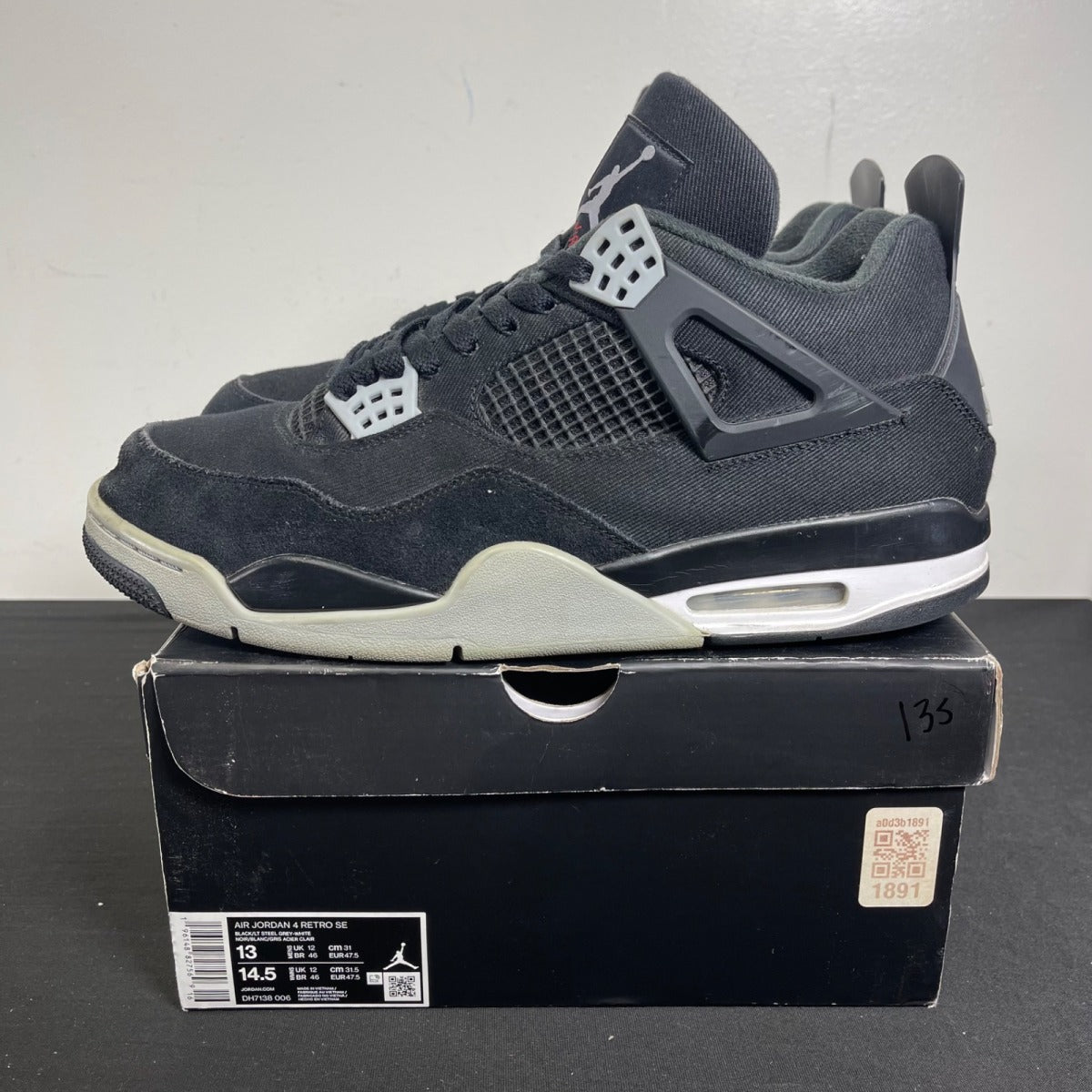 Jordan 4 Retro SE Black Canvas (Size 13) - Image 3