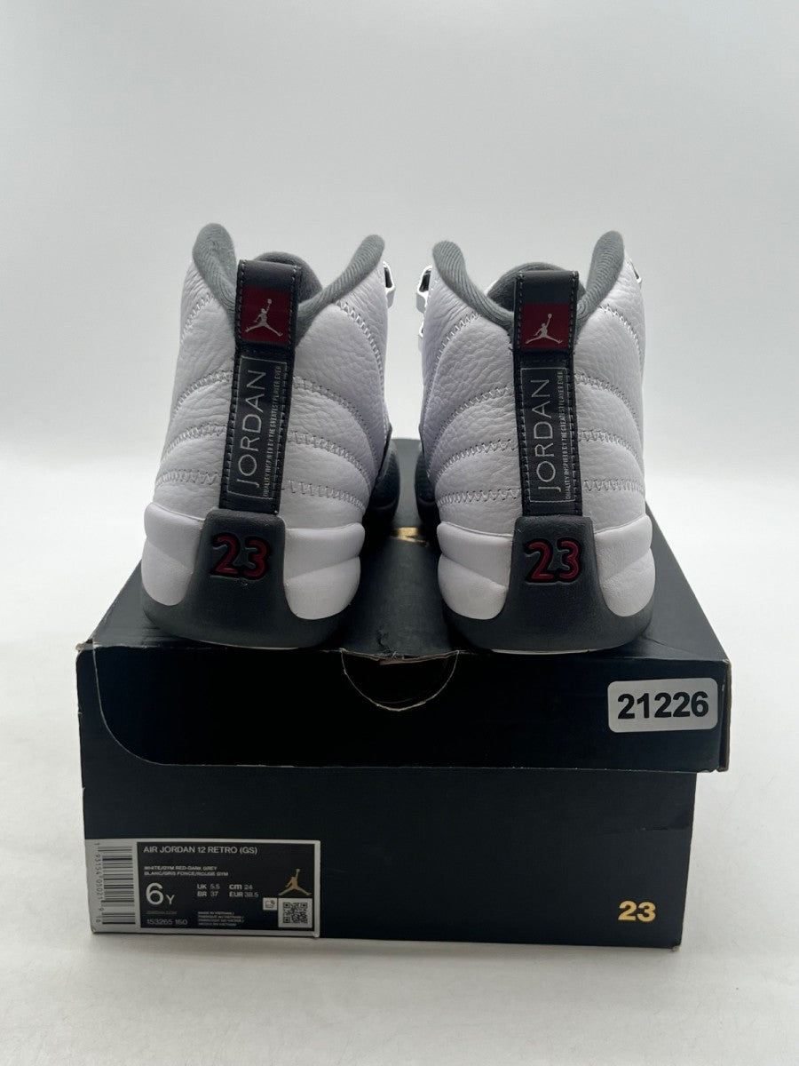 Jordan 12 Retro White Dark Grey (GS) 6Y (Lightly Worn Pre-Owned) - Image 3