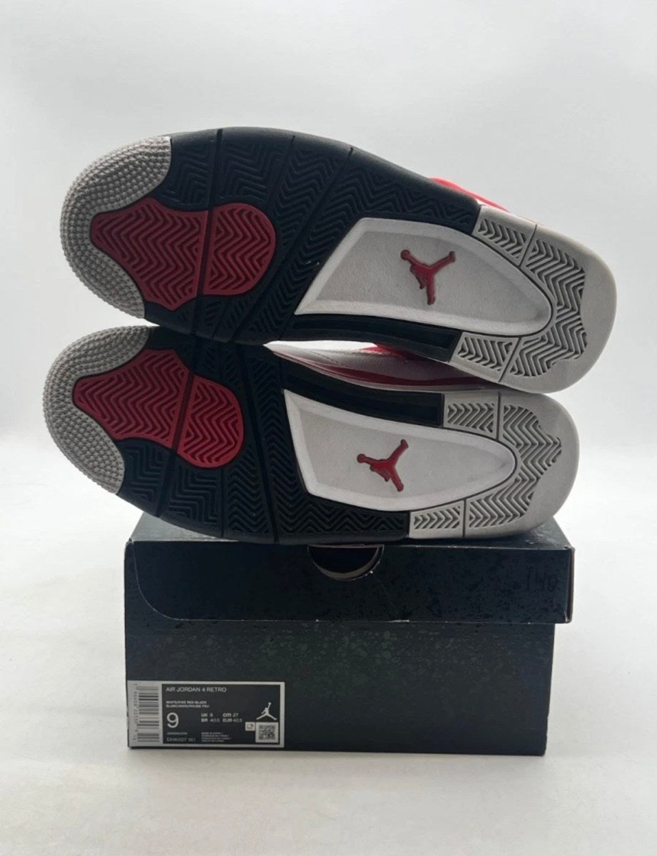 Jordan 4 Retro Red Cement 9 (Lightly Worn Pre-Owned)JordanWhite/Fire Red/Black/Neutral Grey - Image 8