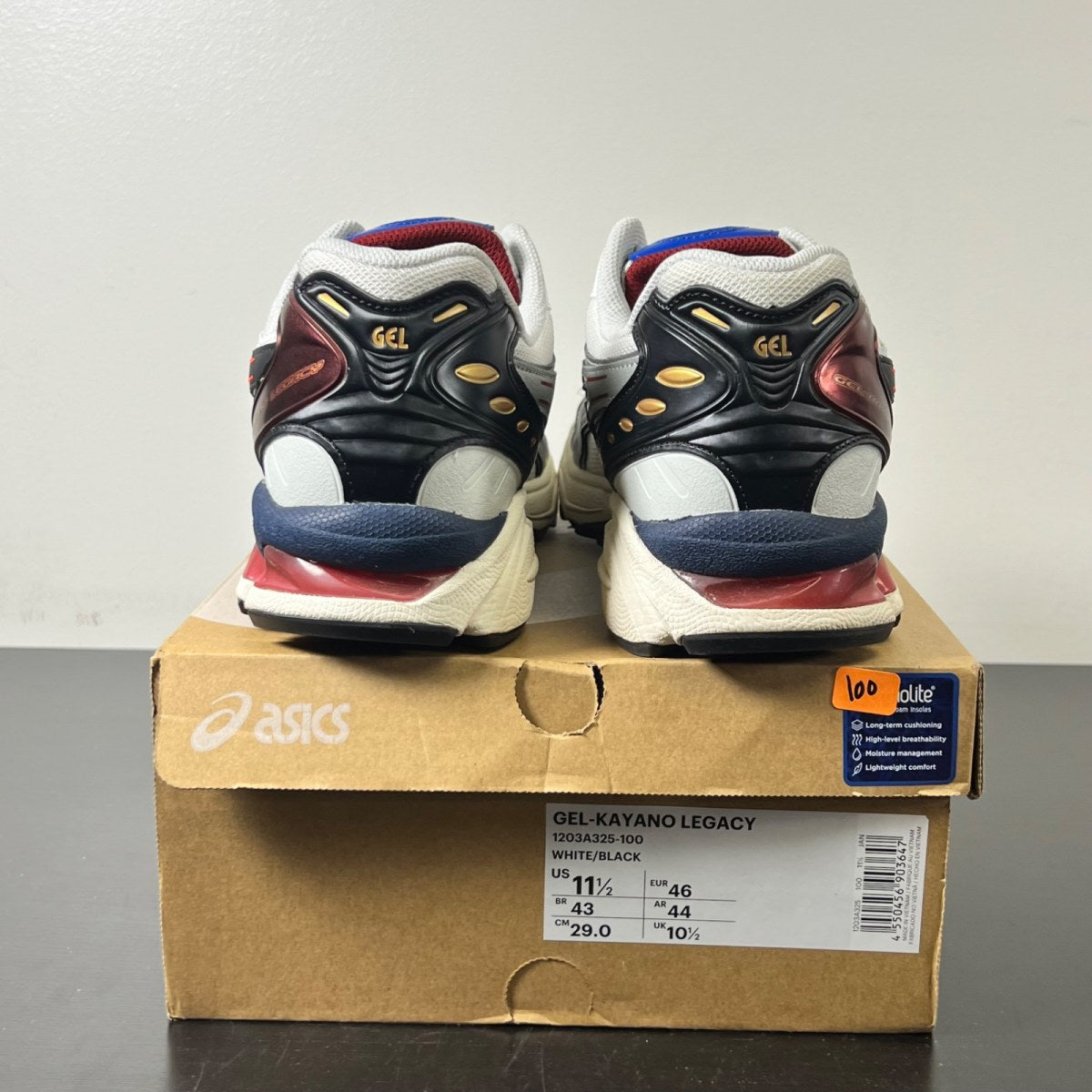 ASICS Gel-Kayano Legacy White Black Red Blue 11.5 (Lightly Worn Pre-Owned)ASICSWhite/Black - Image 4