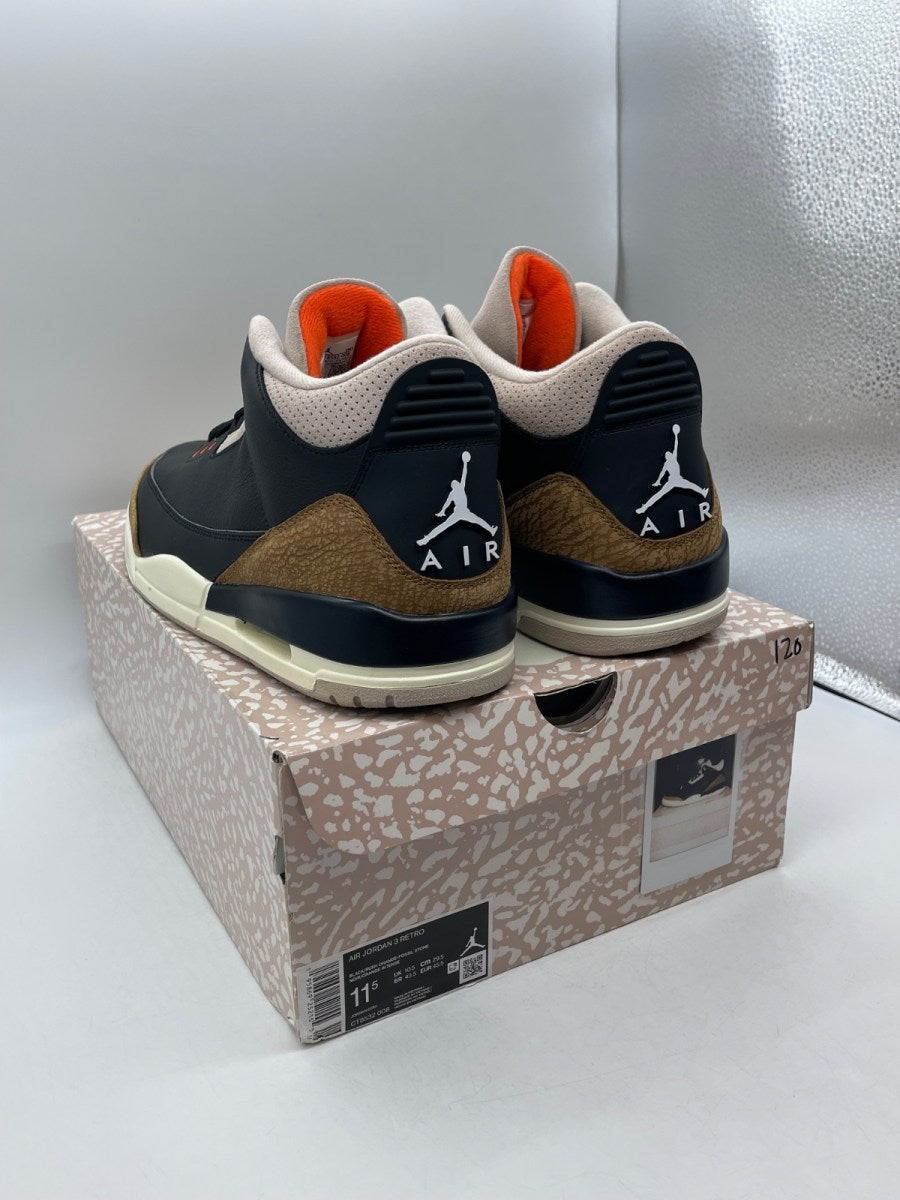 Jordan 3 Retro Desert Elephant 11.5 (Moderately Worn Pre-Owned)JordanBlack/Rush Orange/Fossil Stone/Sail - Image 4