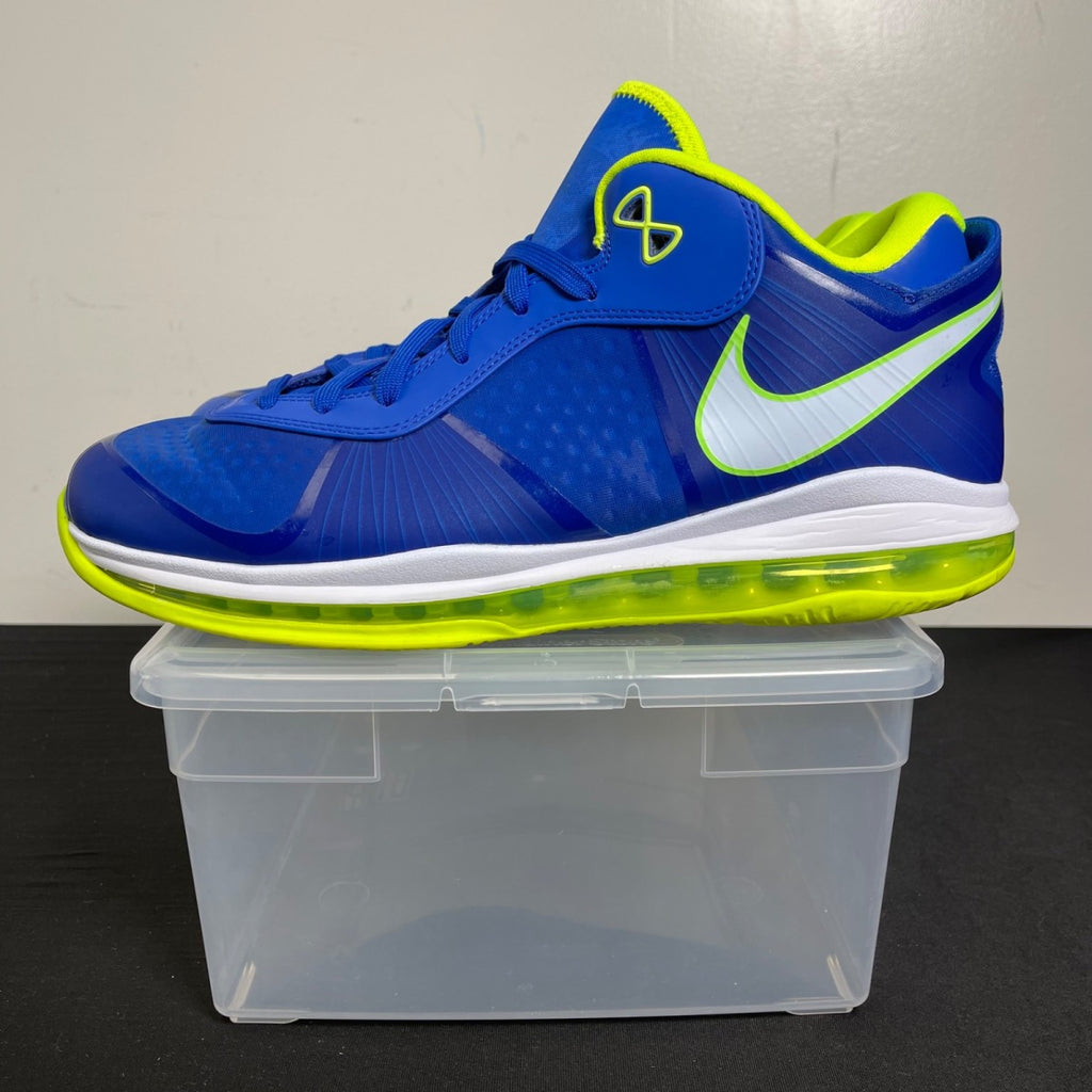 Nike LeBron 8 V/2 Low Sprite (2011) 13 (Moderately Worn Pre-Owned)NikeTreaure Blue/White-Black-volt - Image 3