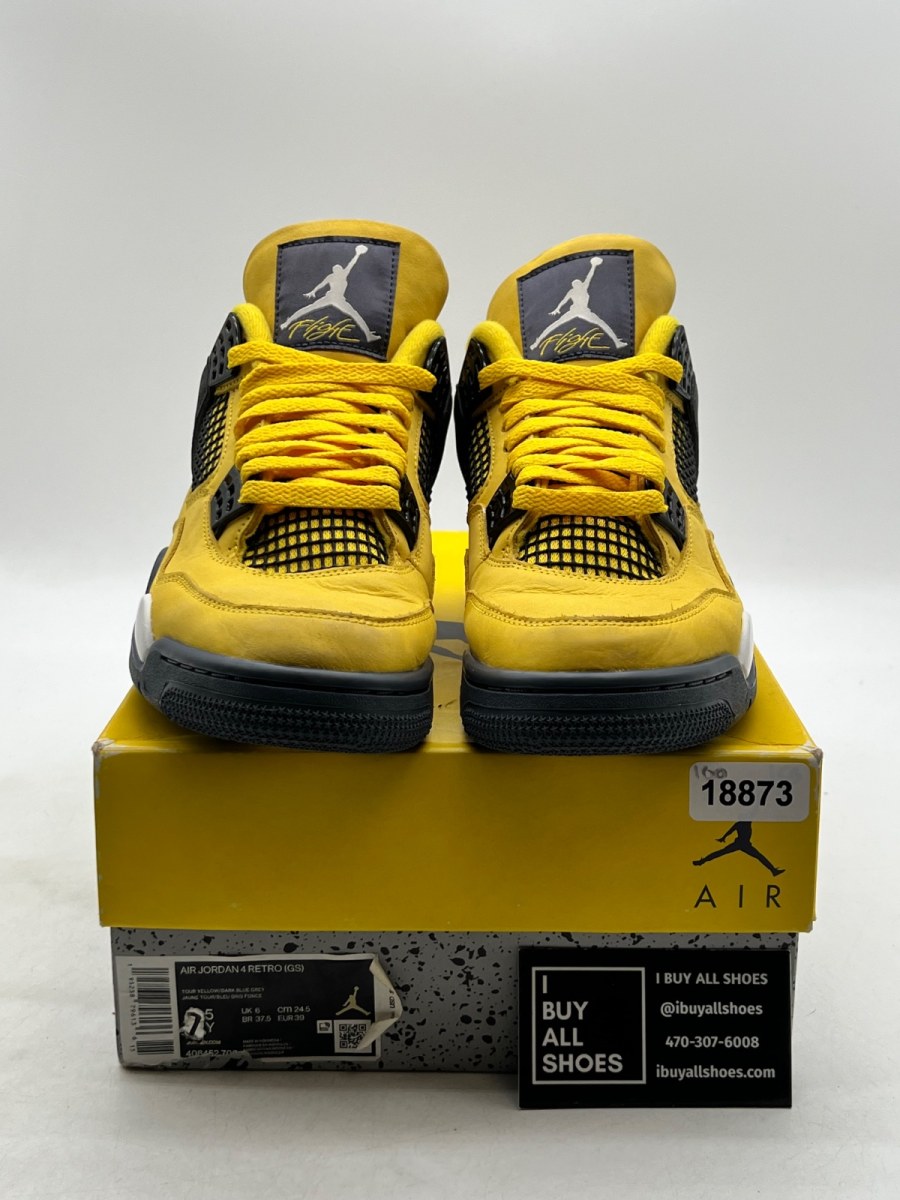 Jordan 4 Retro Lightning (2021) 7.5 (Moderately Worn Pre-Owned) - Image 2