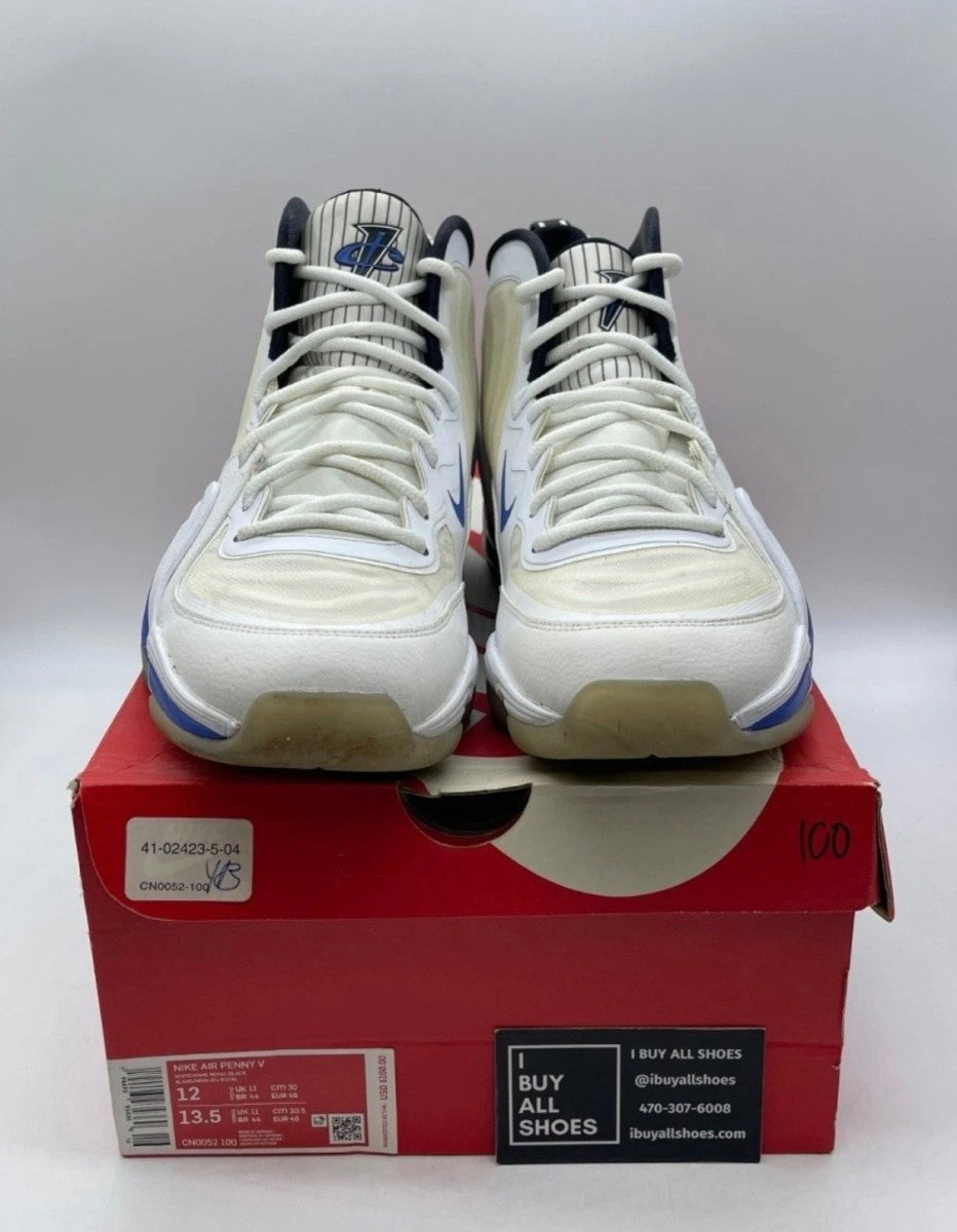 Nike Air Penny 5 Orlando Home 12 (Moderately Worn Pre-Owned)NikeWhite/Black-Varsity Royal - Image 2