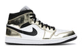 Jordan 1 Mid Metallic Gold Black White